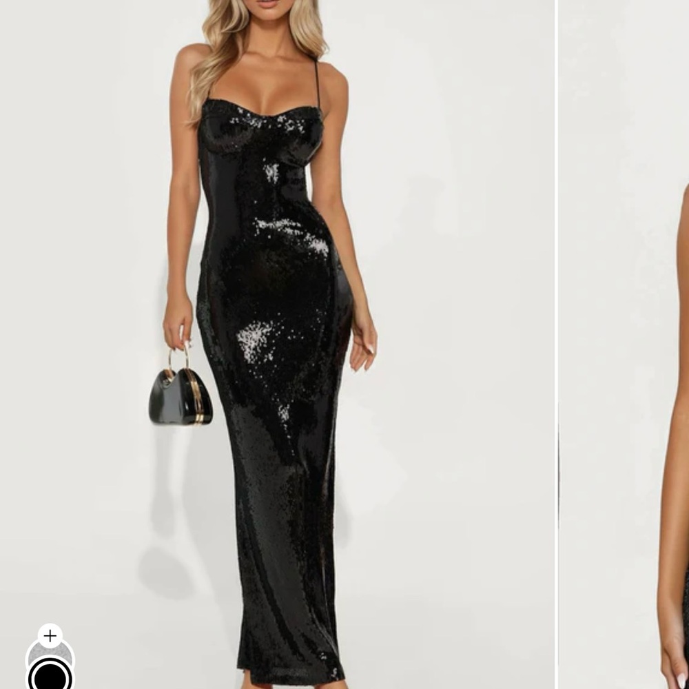 Black Sequin Gown - Picture 3 of 5